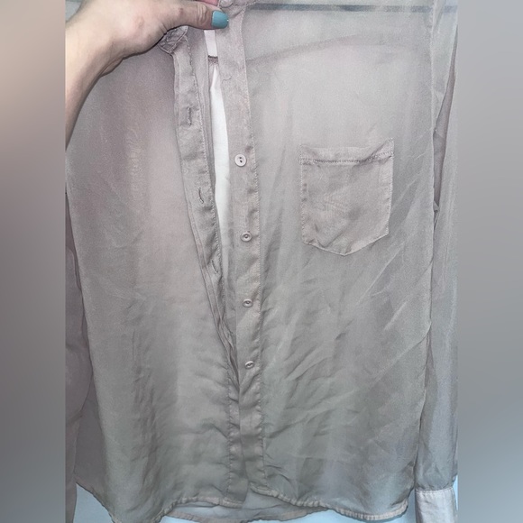 Love Culture Sheer Mauve Button Up - Picture 4 of 4